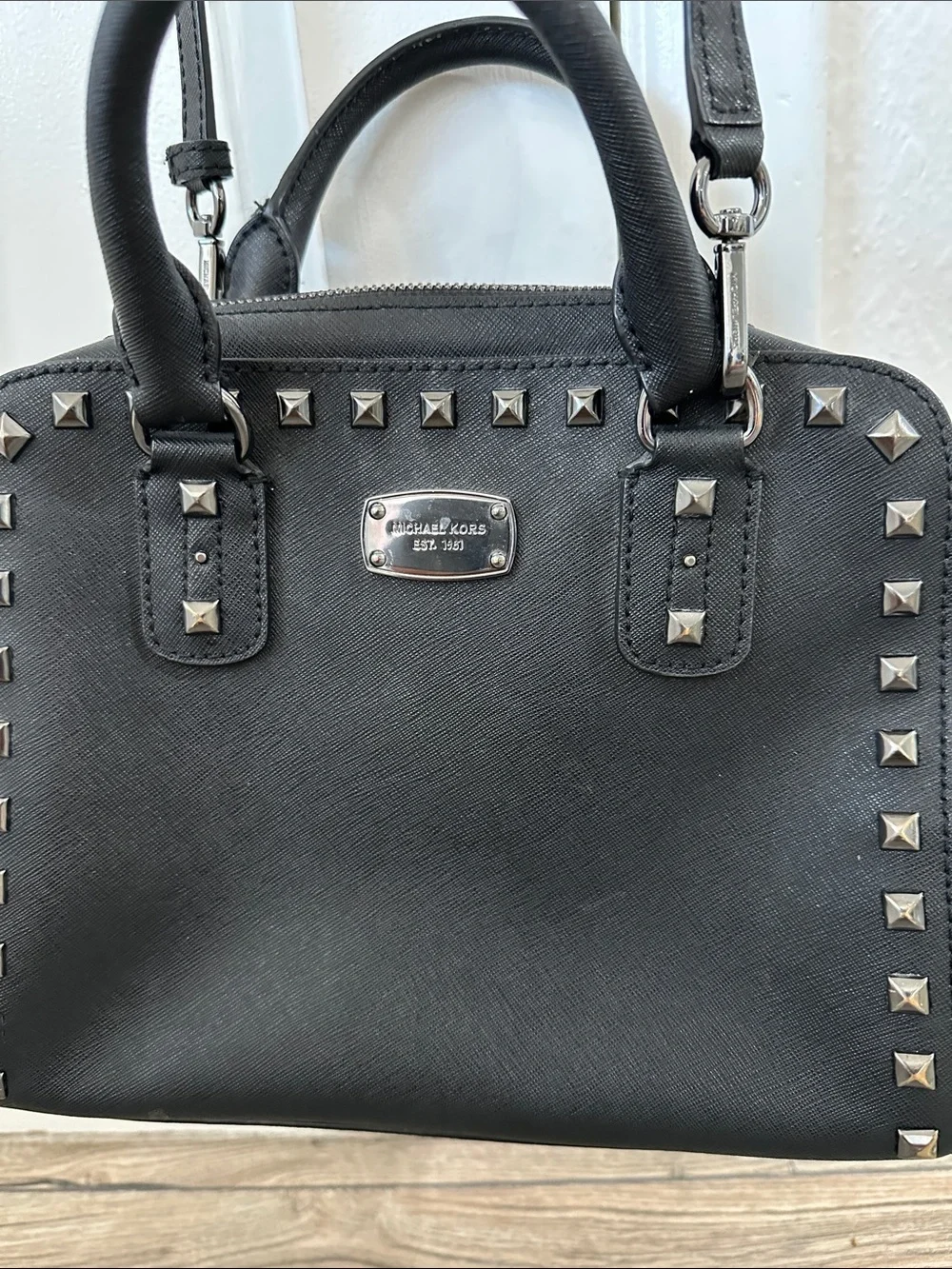 Michael Kors black leather bag